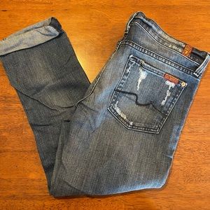 7 For All Mankind Cropped Straight leg Jeans Sz 29
